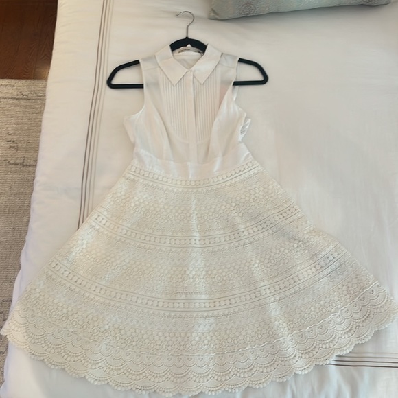 Karen Millen White Cotton Sleeveless Dress with Broderie Skirt. NWT - Picture 10 of 10